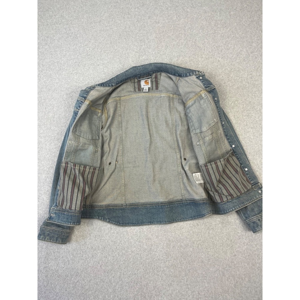 Carhartt Benson Denim Jacket Womens M Blanket Lined Button Up Rugged Flex - Picture 6 of 14